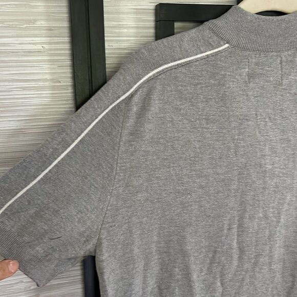 Topman gray and white zippered short sleeve sweater size L - Picture 5 of 5